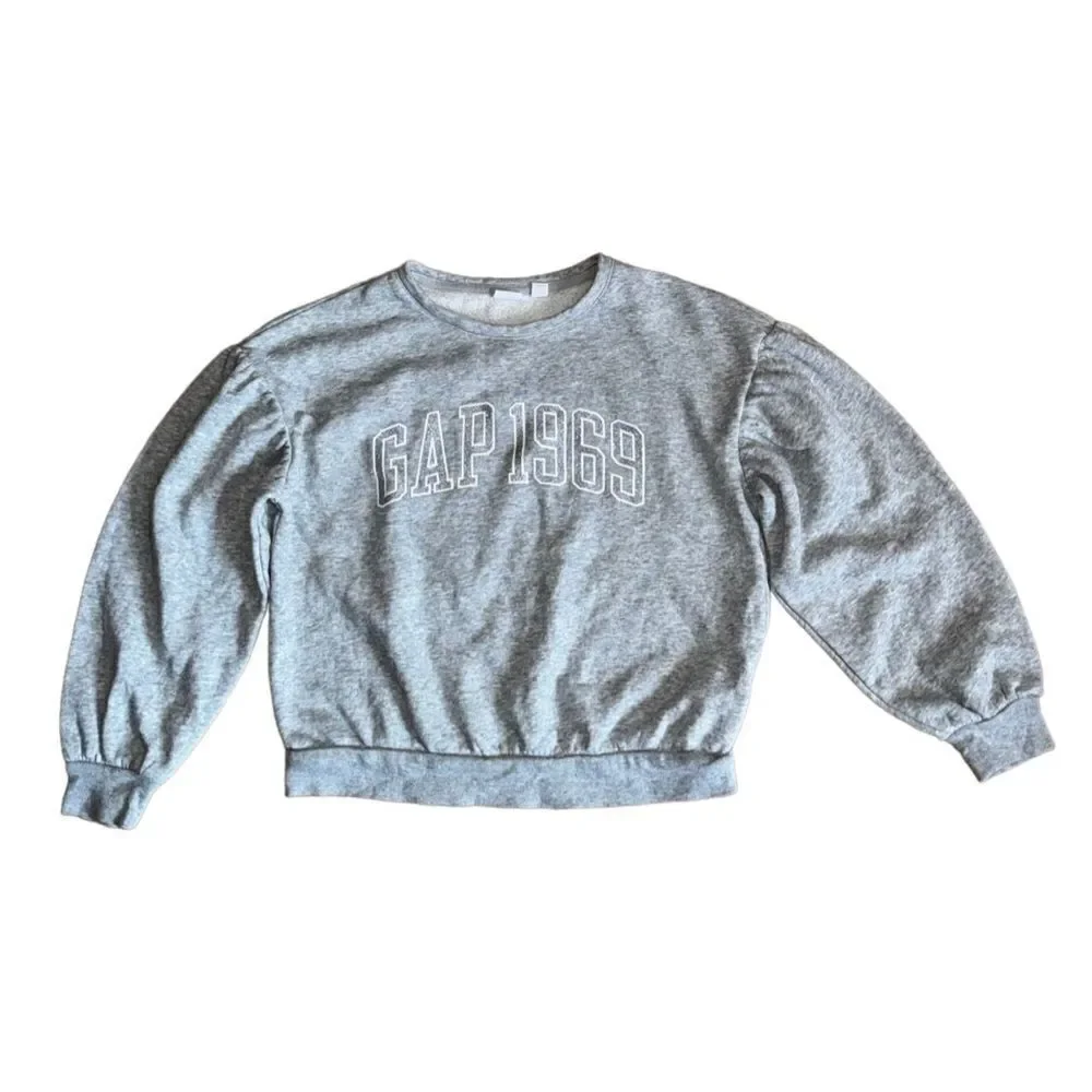 GAP Kids Girls Relaxed Crewneck Sweatshirt GAP 1969 in Grey Silver Size Xl (12)